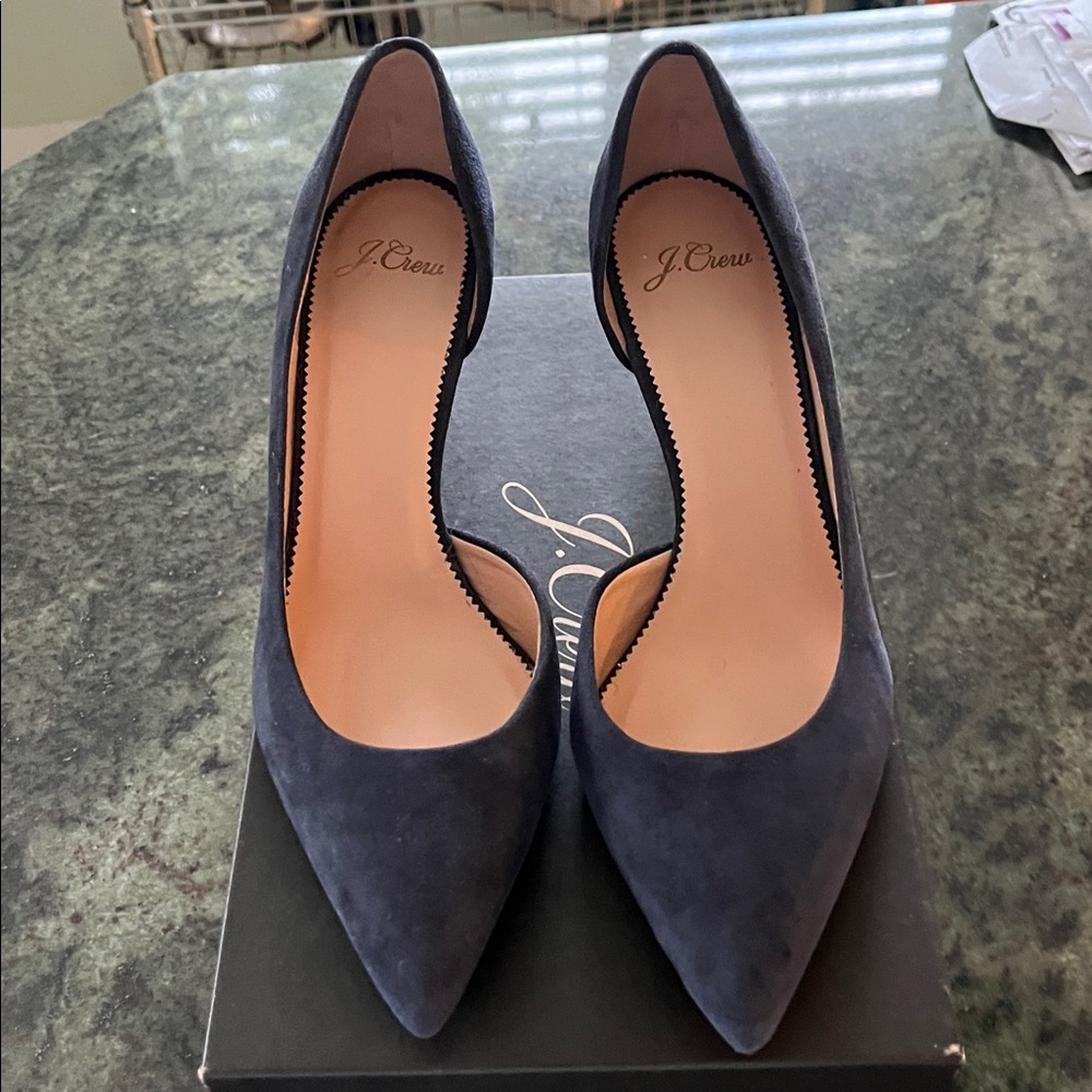 J. Crew Navy Suede Heels